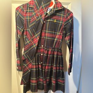 Girls' Plaid Cotton Twill Shirt Dress - Big Kid Size 8